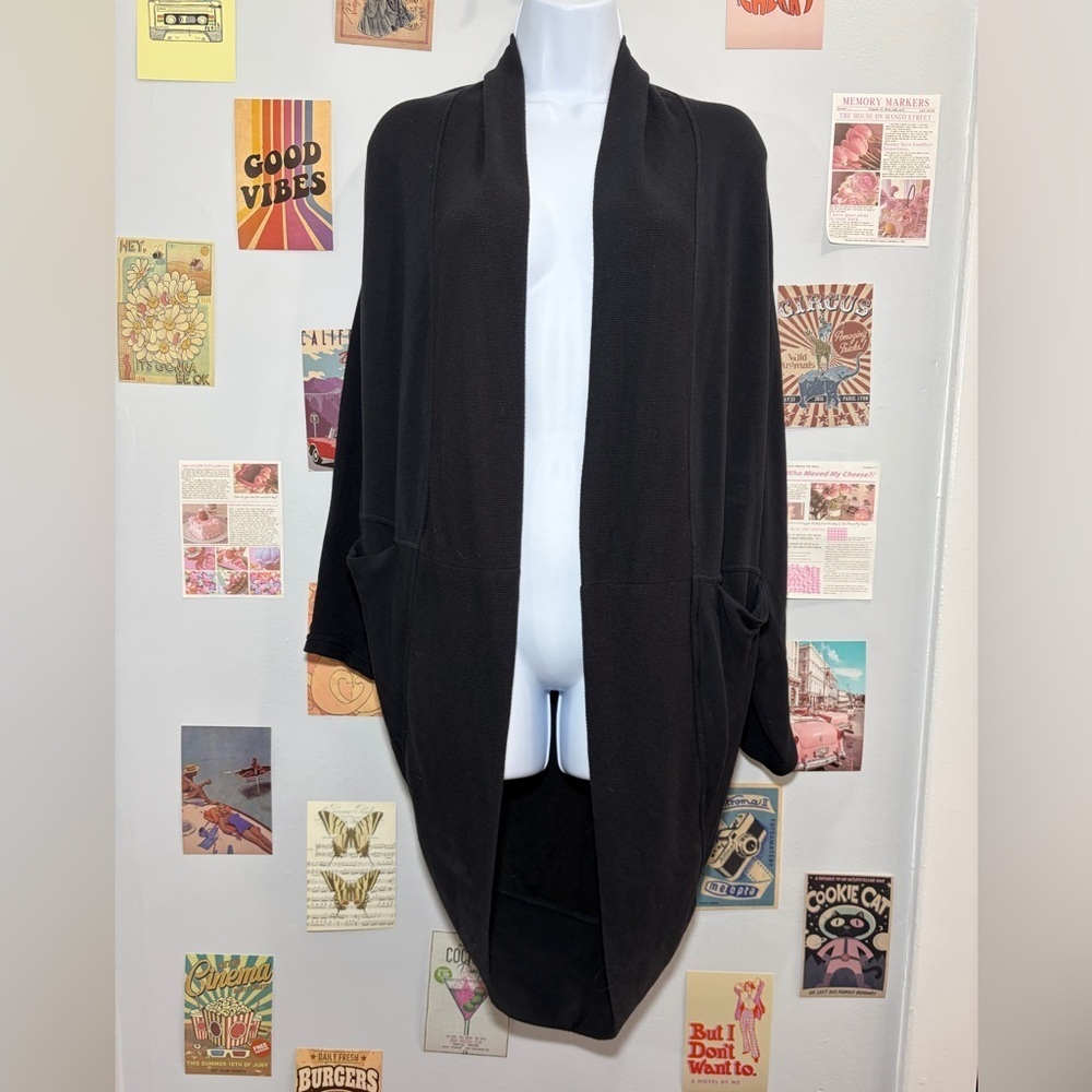 Athleta Black Open Front Sweater